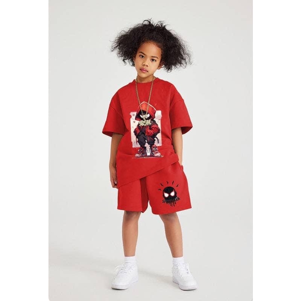 Bộ cotton cộc tay Tilani Spiderman màu đỏ