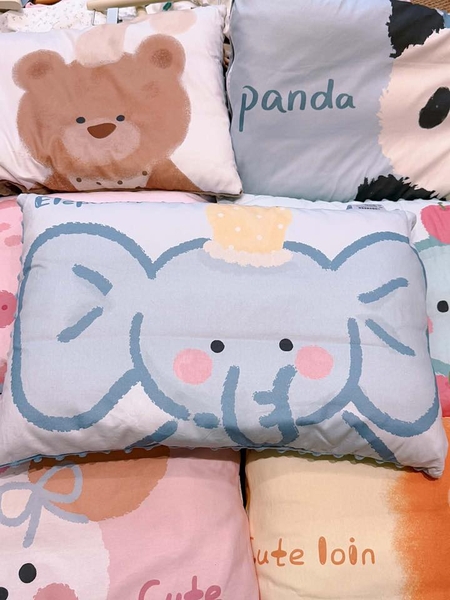 Gối cotton nhung hoạt hình 10 mẫu Thỏ, Sư tử, Gấu...