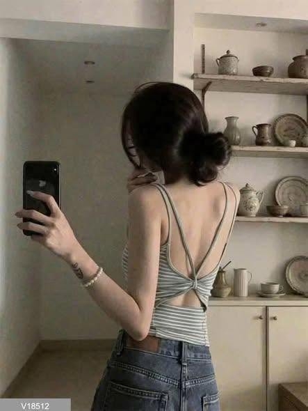 Áo 2 dây cut out lưng 8 màu cho nữ