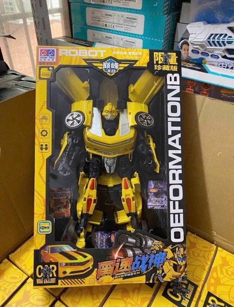 Đồ chơi robot Xian Tao biến hình ô tô 2 màu trắng xanh và vàng