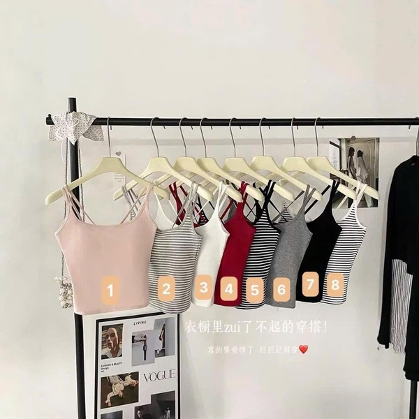 Áo 2 dây cut out lưng 8 màu cho nữ
