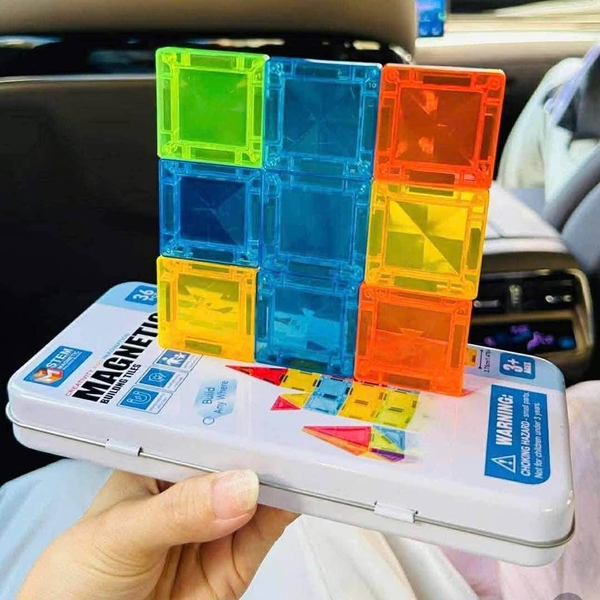 Bộ xếp hình nam châm hộp thiếc nhiều miếng 20, 26, 36, 48, 52 PCS