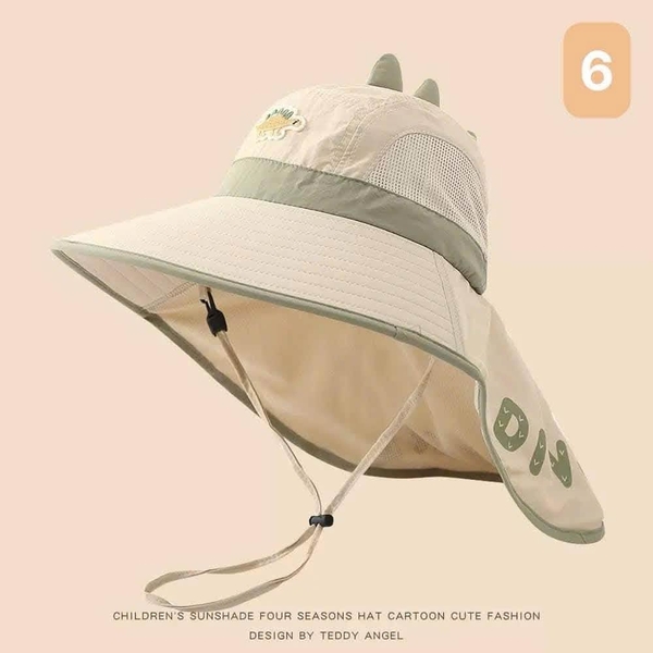 Mũ chống nắng vành rộng hình khủng long 6 màu