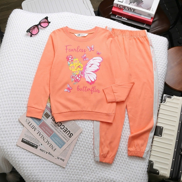 Bộ cotton dài tay thu đông hãng H&M 7 mẫu bé gái