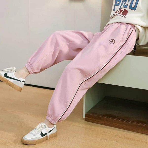 Quần nỉ bo chun chữ A size đại 2 màu ghi, hồng