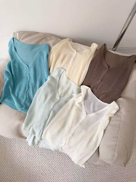 Áo Cardigan len mỏng 5 màu freesize cho nữ