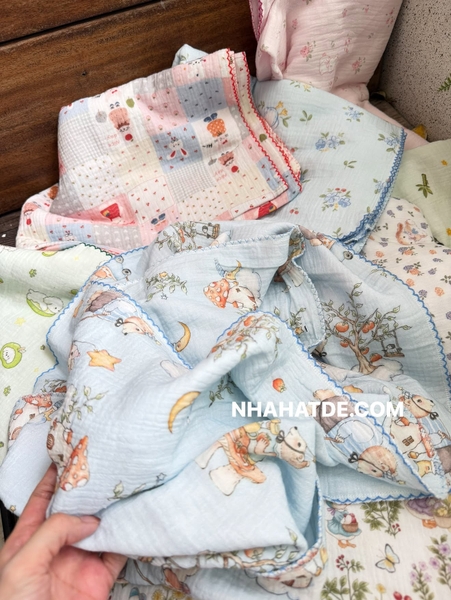 Khăn xô muslin 4 lớp 70x100cm cho bé