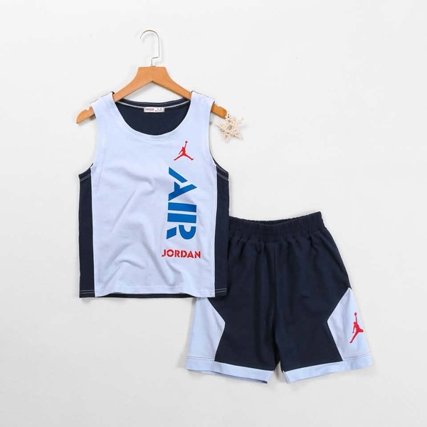 Bộ thun Nexxi sát nách bé trai phối màu Air Jordan 2 màu trắng, xanh