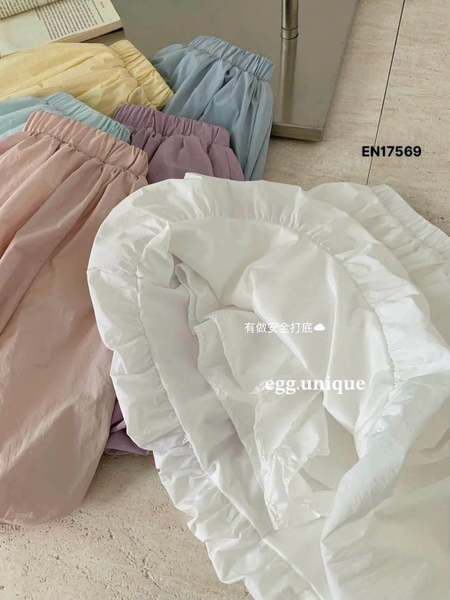 Bộ áo khoác gió chân váy bí 6 màu xanh đậm, xanh nhạt, vàng, hồng