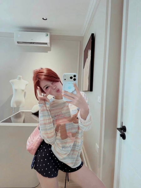 Quần sooc cạp chun chấm bi 4 màu navy, trắng, xanh, hồng