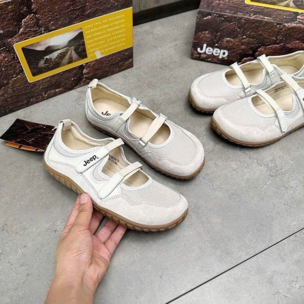 Giày Jeep Mary Jane quai dán kiểu dáng búp bê cho nữ