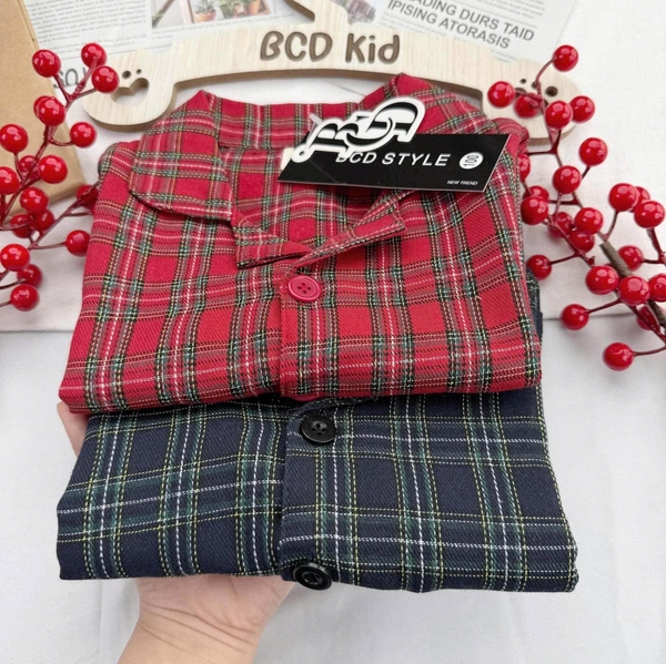 Set 2 bộ ngủ dài tay đỏ, xanh cho bé