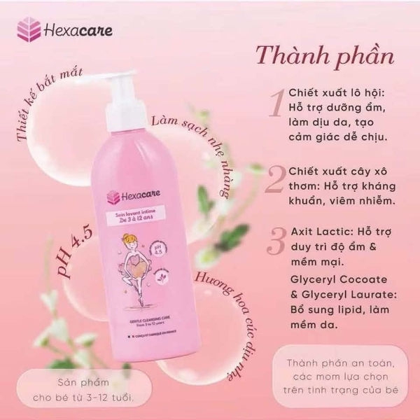Dung dịch vệ sinh Hexacare 200ml bé gái