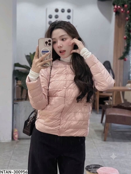 Áo phao lông vũ 4 màu be nâu, trắng, hồng, đen
