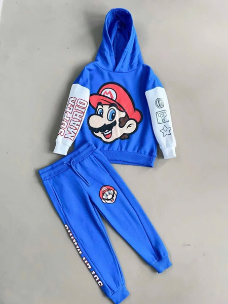 Bộ nỉ da cá dài tay mẫu Pokemon và Super Mario
