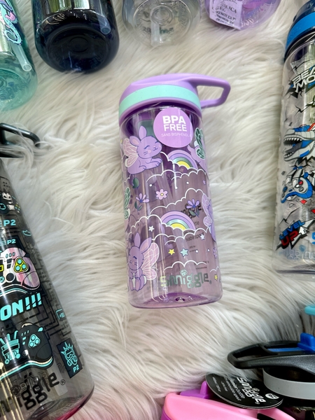 Bình nước nhựa NHỎ 440ml hãng Smiggle có ống hút cho bé nhiều mẫu