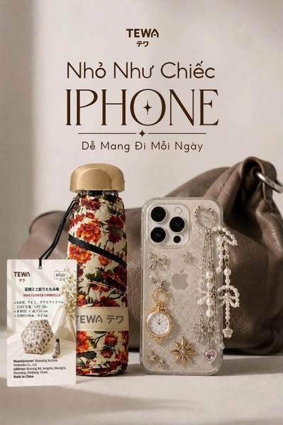 Ô hoa mini Tewa khung nhôm UPF50+ 4 màu 18cm