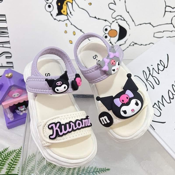 Sandal Kuromi tím phối trắng kem
