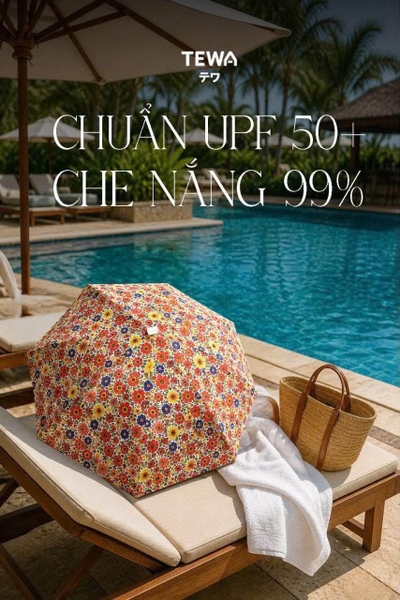 Ô hoa mini Tewa khung nhôm UPF50+ 4 màu 18cm