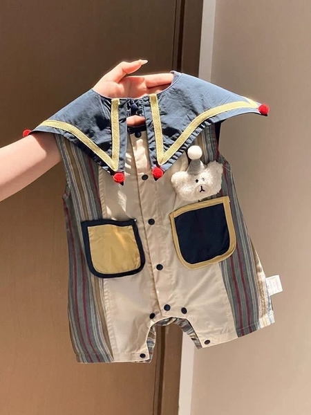 Bodysuit chú hề 2in1 cổ yếm tháo rời kèm gấu