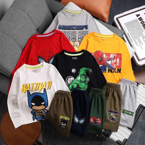 Set bộ cotton dài tay hãng Place bé trai nhiều mẫu