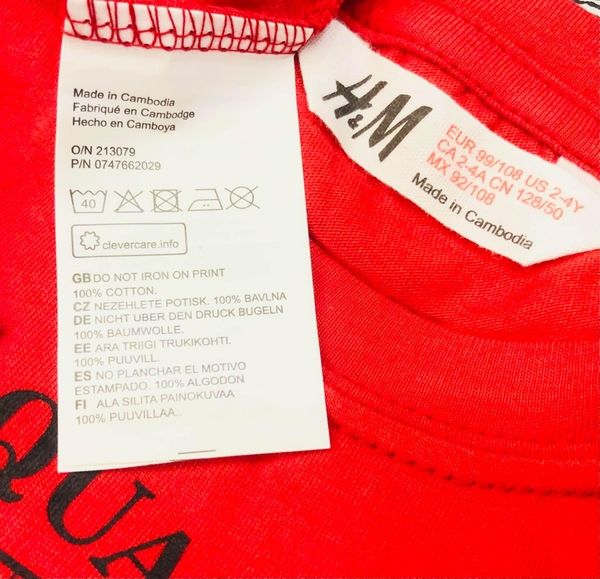 Áo phông cộc tay H&M Marvel dư xịn made in Cambodia nhiều mẫu 2024