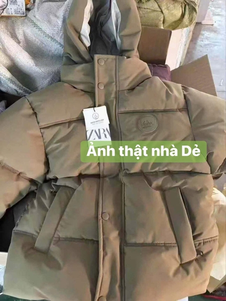 Áo phao dài tay Zara xanh rêu size đại