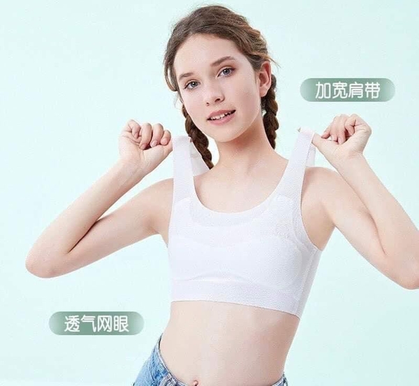 Set 3 áo lót tàng hình bé gái 4 màu trắng, hồng, xanh, cam