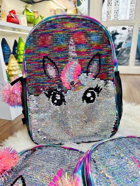 Balo kim sa lật Unicorn lấp lánh The Children's Place màu đen