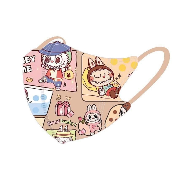 Set 50c khẩu trang mix hình Labubu, Chip&Dale