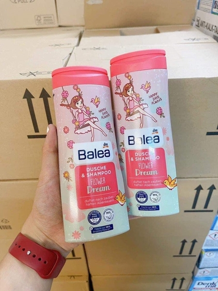 Sữa tắm gội Balea 2in1 hồng Flower Dream
