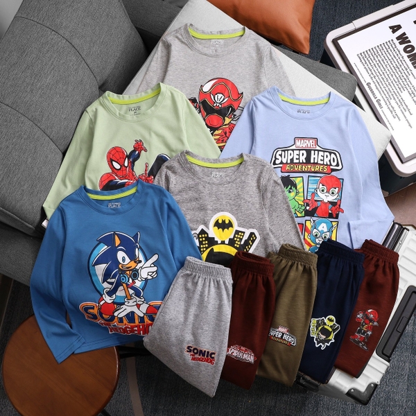 Set bộ cotton dài tay hãng Place bé trai nhiều mẫu