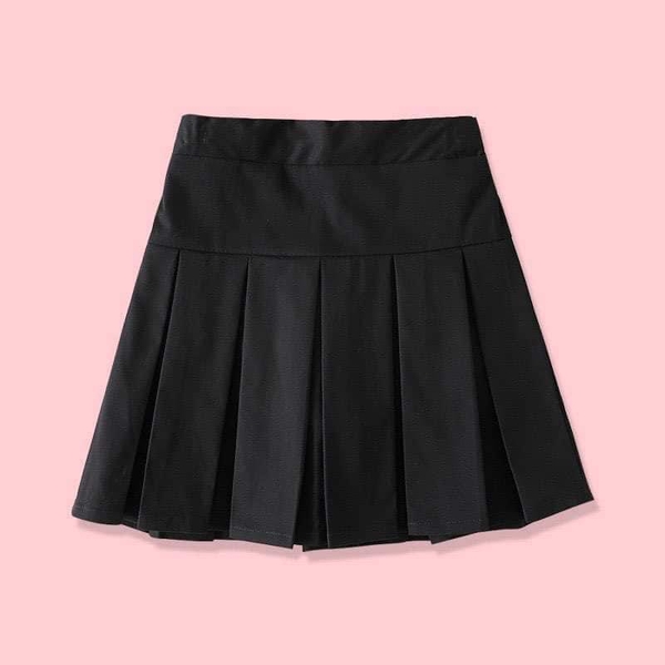 Chân váy kaki xếp ly bé gái 3 màu: xanh navy; nâu; đen size đại