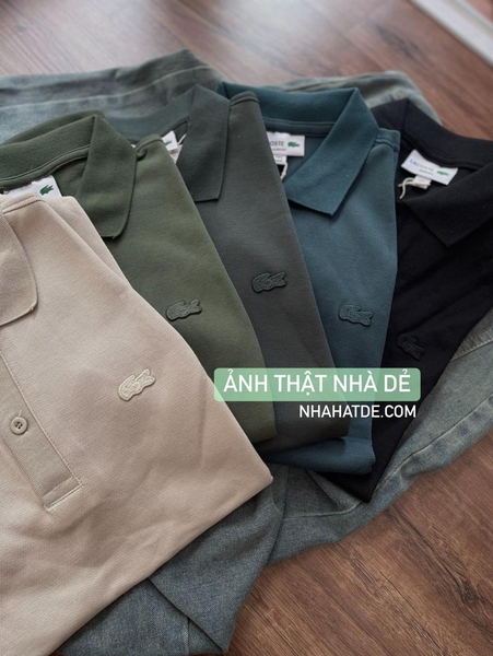 Áo polo cotton Lacoste cộc tay 5 màu cho nam