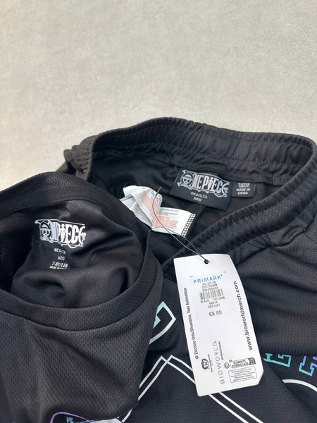 Bộ thể thao cộc tay hãng Primark One Piece đen size đại
