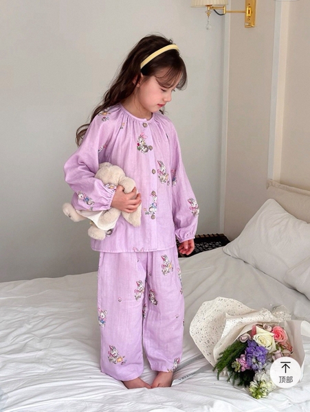 Bộ ngủ dài tay SIZE 90-150 xô đũi Ambb Kids 5 màu cho bé