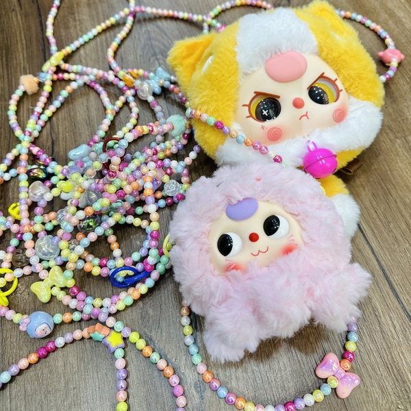 Dây đeo ngọc sắc màu BÓNG móc khoen tròn Baby Three, Migo...