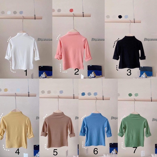 Áo cotton giữ nhiệt xuất Hàn cổ 3p 7 màu