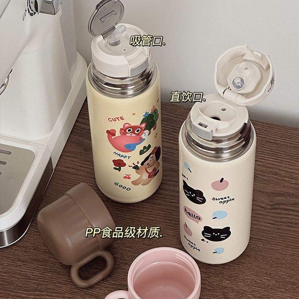 Bình giữ nhiệt inox SUS316 500ml kèm cốc 4 mẫu