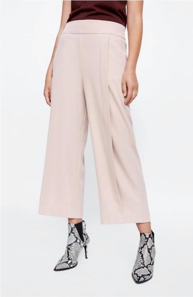 Quần Zara Basic nữ ống suông cạp chun 3 màu