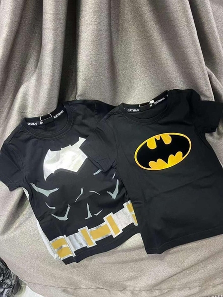 Áo phông cotton cộc tay Batman đen 2 mẫu kèm khăn choàng