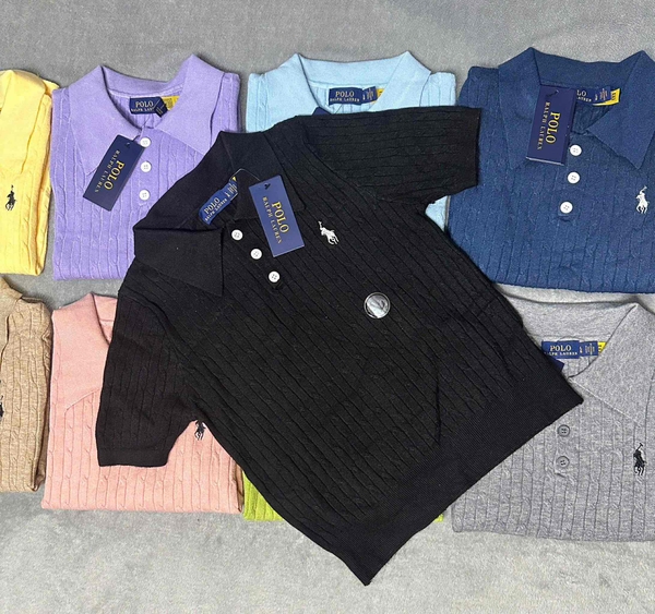Áo cộc tay len dệt kim 9 màu Polo Ralph Lauren