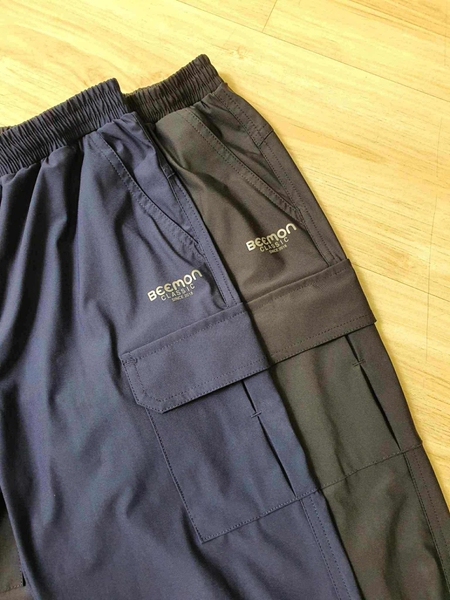 Quần jogger gió Beemon túi hộp 2 màu navy, đen