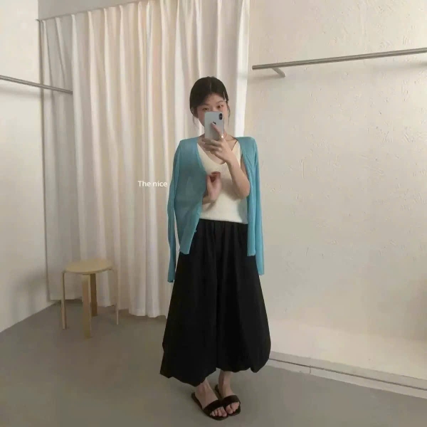 Áo Cardigan len mỏng 5 màu freesize cho nữ