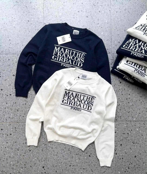 Áo len MARITHE FRANICOIS GIRBAUS PARIS 2 màu xanh, trắng