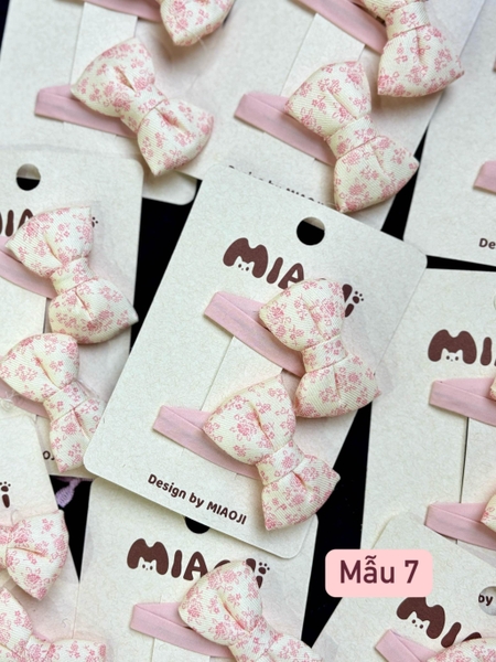 Set 2 kẹp tóc Miaoji tông hồng hoa nhí vintage 10 mẫu