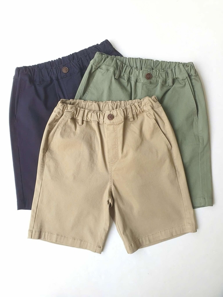 Quần short kaki Beemon bé trai 3 màu be, xanh rêu, navy