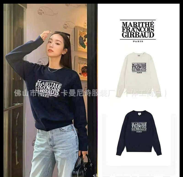 Áo len MARITHE FRANICOIS GIRBAUS PARIS 2 màu xanh, trắng