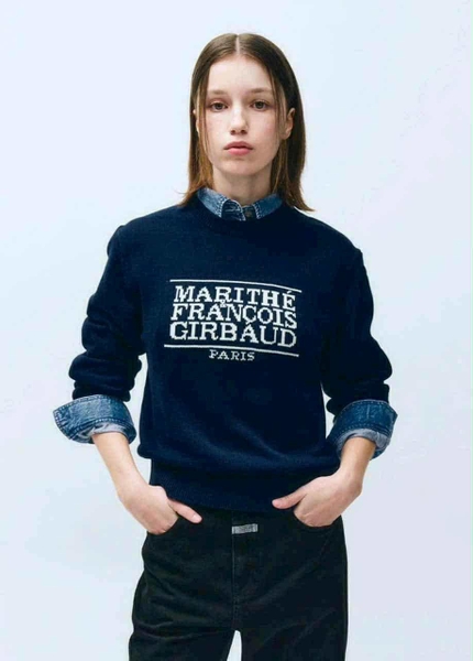 Áo len MARITHE FRANICOIS GIRBAUS PARIS 2 màu xanh, trắng