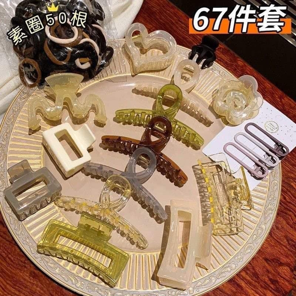 Set 67 chi tiết kẹp tóc, dây thun...nhiều mẫu